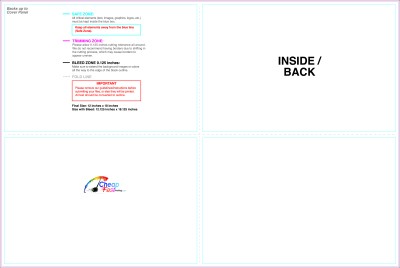 Brochure 12inx18in Halffold Then Half Inside Download Template Guideline - Brochures
