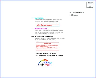 Eddm Eligible Postcard 9inx11in H Back Eddm Side Download Template Guideline - Eddm Postcards