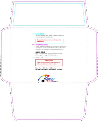 Envelope 5.25inx7.25in Inside Download Template Guideline - Envelopes