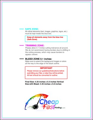 Postcard 4.25inx5.5in V Download Template Guideline - Postcards Normal