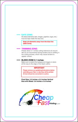 Postcard 3.5inx5.5in V Round Download Template Guideline - Postcards Rounded Corners