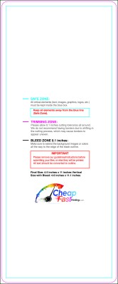 Postcard 4.5inx11in V Round Download Template Guideline - Postcards Rounded Corners