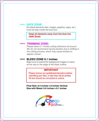 Postcard 6.5inx8in V Round Download Template Guideline - Postcards Rounded Corners