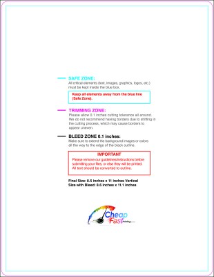 Postcard 8.5inx11in V Round Download Template Guideline - Postcards Rounded Corners