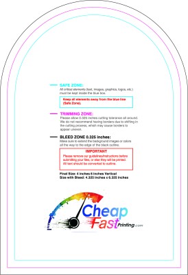 Sticker 4inx6in V Half Circle Download Template Guideline - Stickers Half Circle