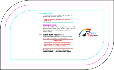 Sticker 2inx3.5in H Leaf Front Download Template Guideline - Stickers Leaf