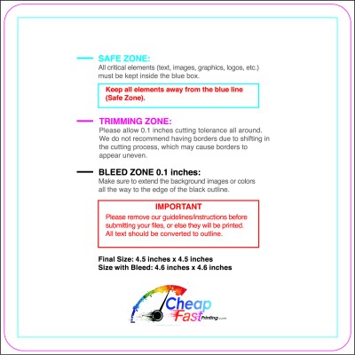 Sticker 4.5inx4.5in Round Download Template Guideline - Stickers Rounded Square