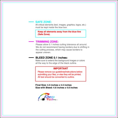 Sticker 4.5inx4.5in Download Template Guideline - Stickers Square