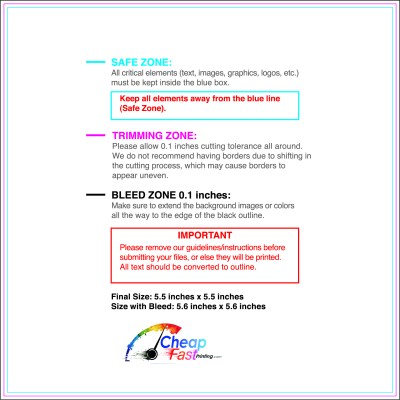 Sticker 5.5inx5.5in Download Template Guideline - Stickers Square