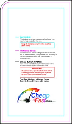 Sticker 2inx3.5in V Wink Front Download Template Guideline - Stickers Wink