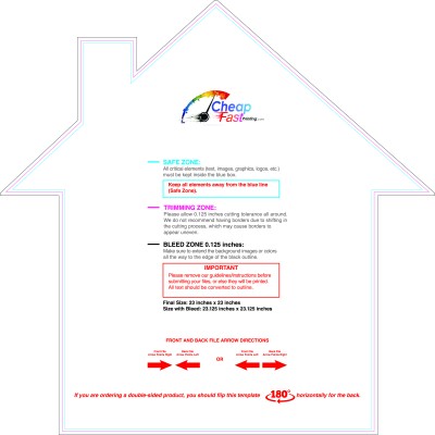 Yardsign House 23inx23in L Download Template Guideline - Yard Sign