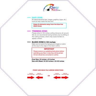 Yardsign Octagon 23inx23in Download Template Guideline - Yard Sign