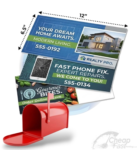 6 5x12 Maximum Impact  EDDM Printing Postcard Eligible Mega Mailers