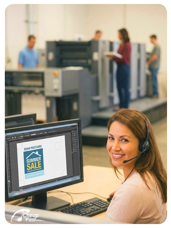 Customer service helping with design