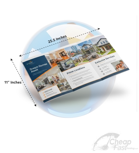11x25 5 Trifold Heavy Duty 6 Page Brochure