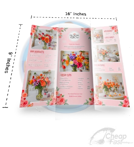 9x16 Tall Trifold Menu Rack Card Printing