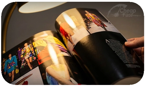 Close up texture of 100lb Gloss Book paper