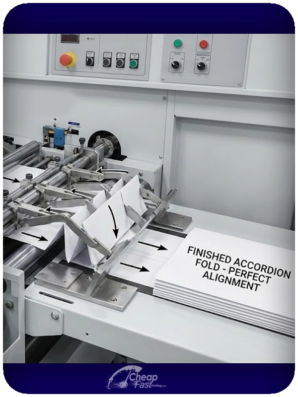 Diagram showing various brochure folding options