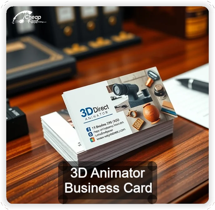 3d Animator business card design sample