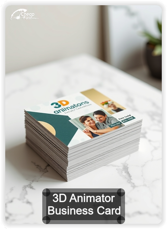 3d Animator business card design sample