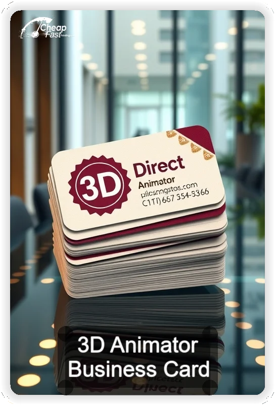 3d Animator business card design sample