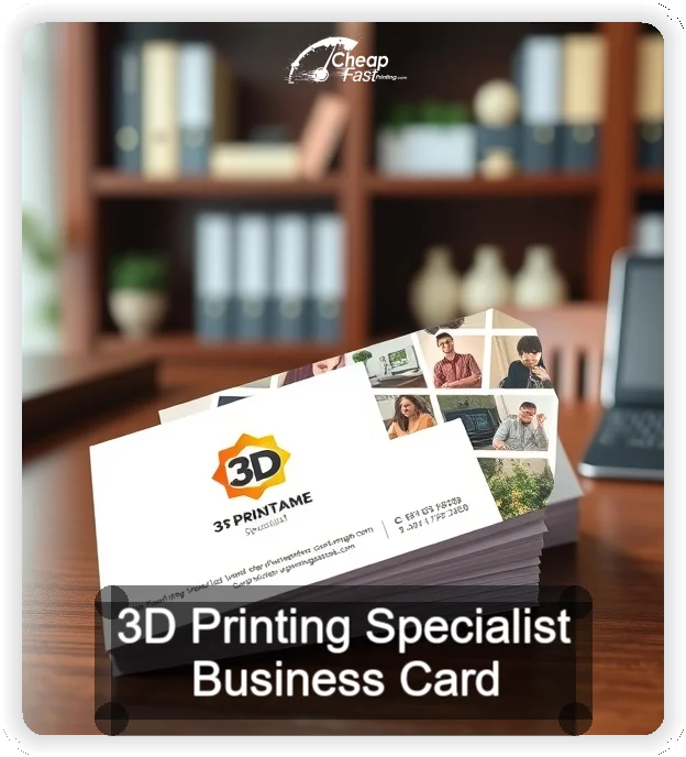 3d Printing Specialist business card design sample