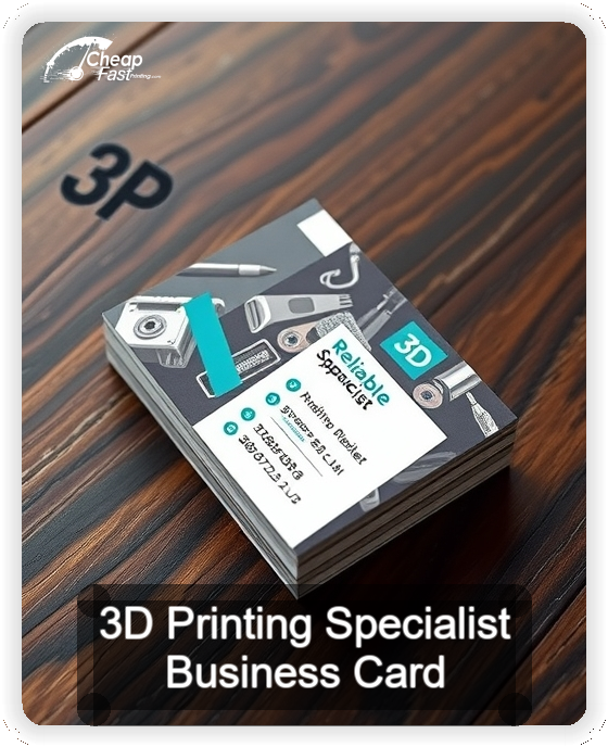 3d Printing Specialist business card design sample