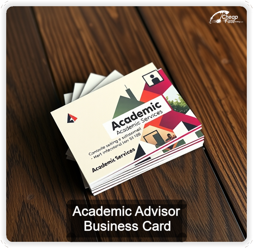 Academic Advisor business card design sample