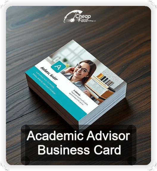 Academic Advisor business card design sample