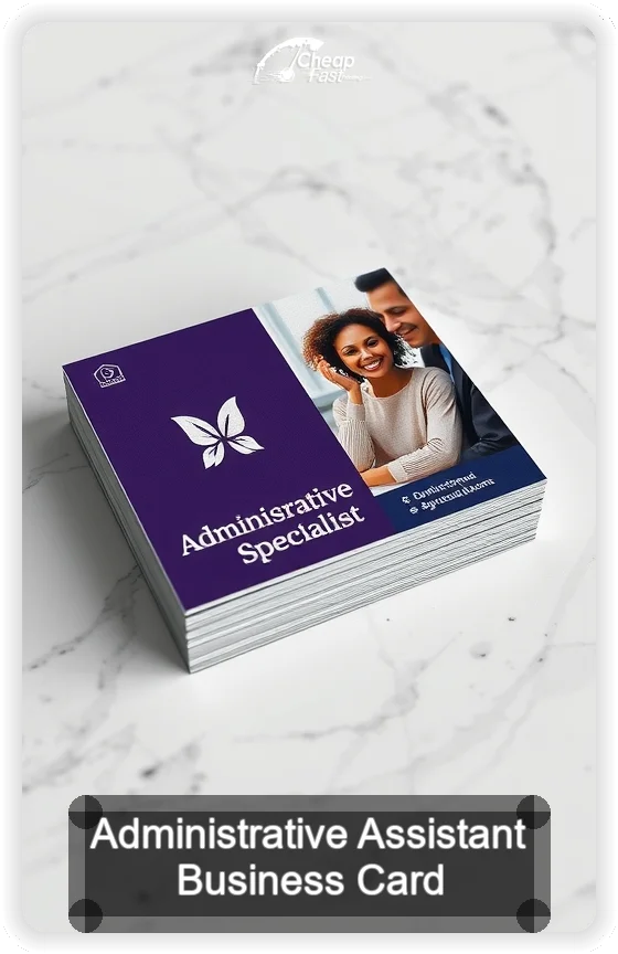 Administrative Assistant business card design sample