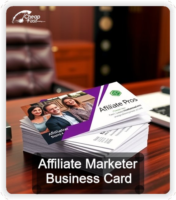 Affiliate Marketer business card design sample