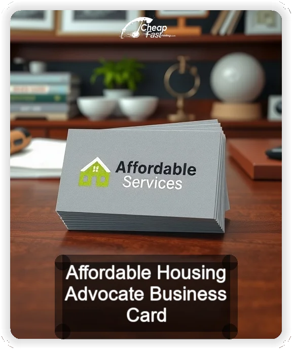 Affordable Housing Advocate business card design sample