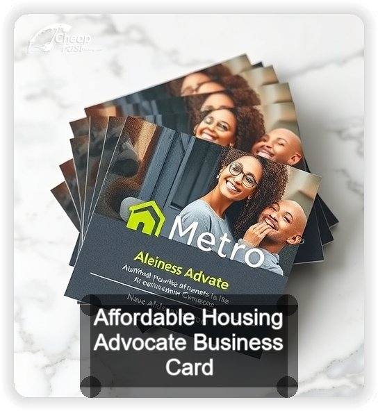 Affordable Housing Advocate business card design sample