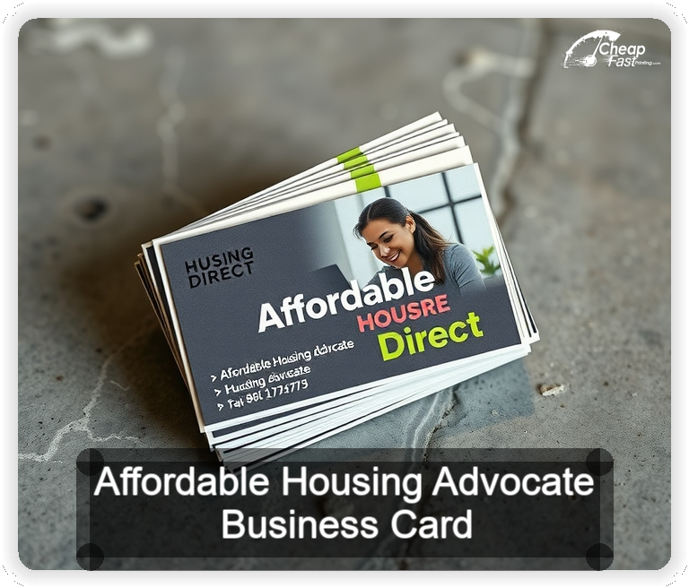 Affordable Housing Advocate business card design sample