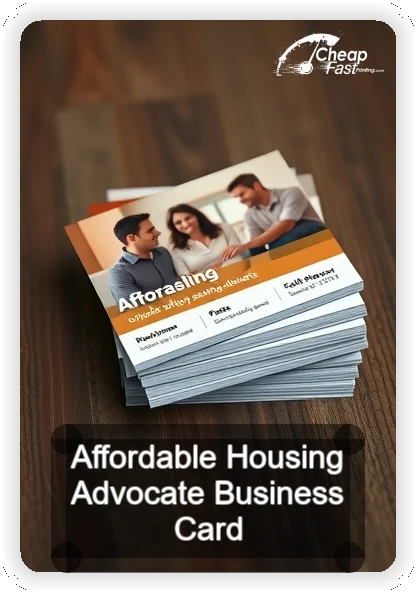 Affordable Housing Advocate business card design sample
