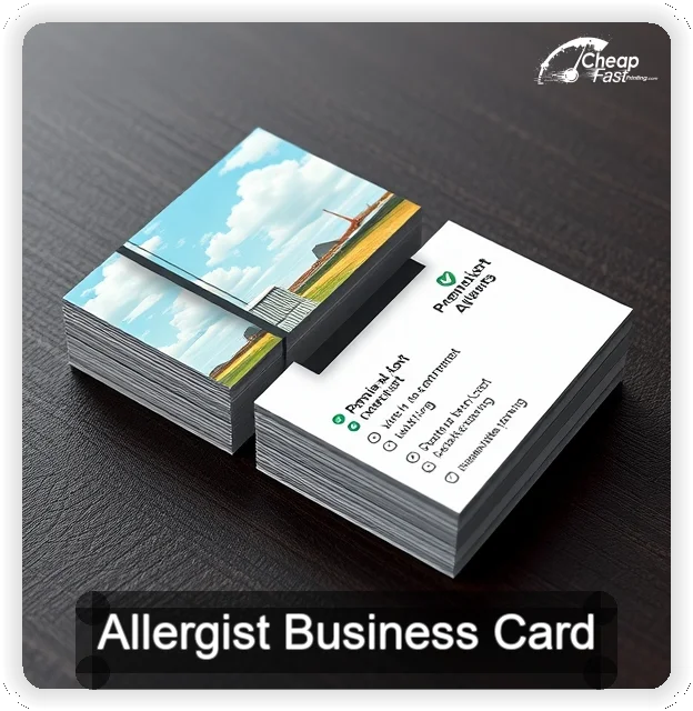 Allergist business card design sample