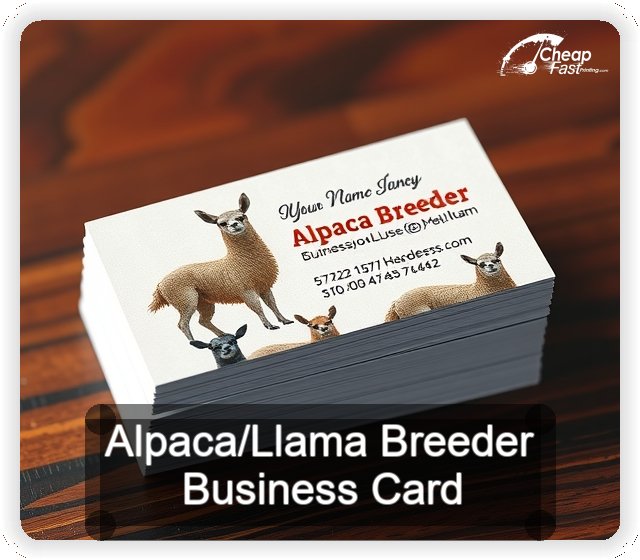 Alpaca Llama Breeder business card design sample