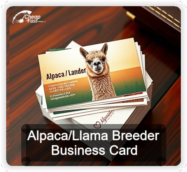 Alpaca Llama Breeder business card design sample