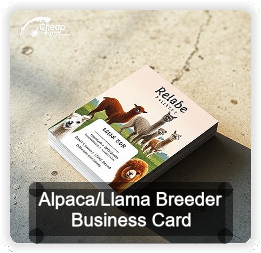 Alpaca Llama Breeder business card design sample
