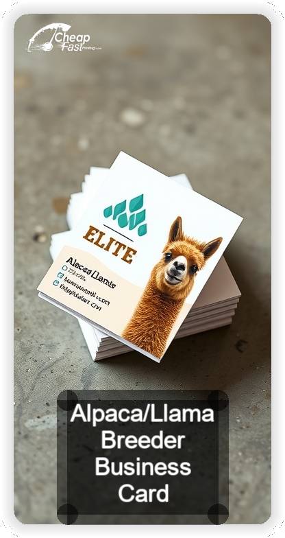 Alpaca Llama Breeder business card design sample