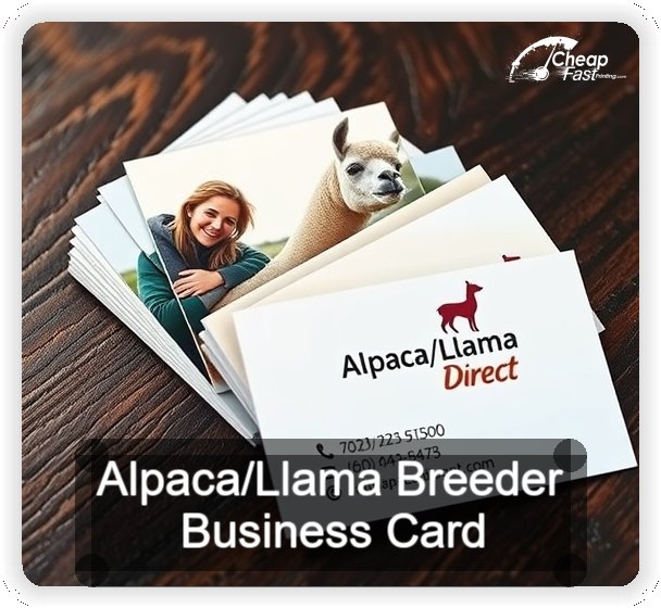 Alpaca Llama Breeder business card design sample