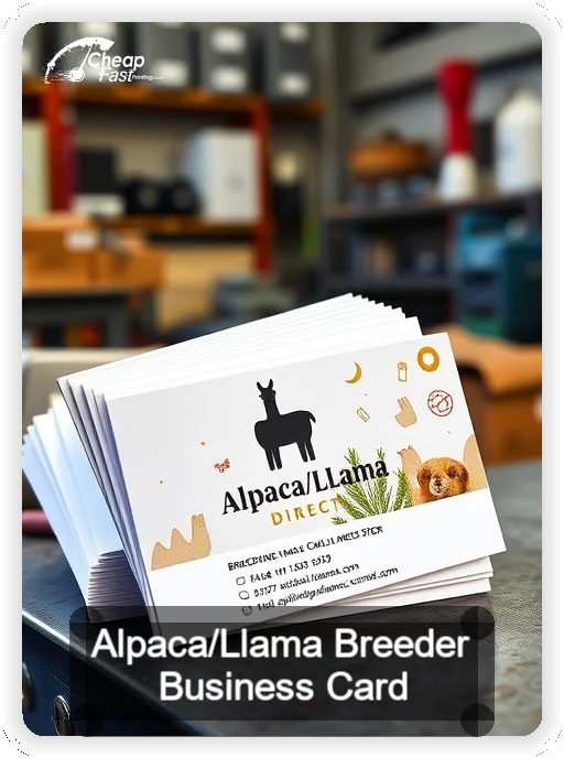 Alpaca Llama Breeder business card design sample