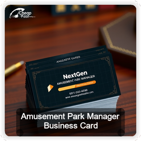 Amusement Park Manager business card design sample