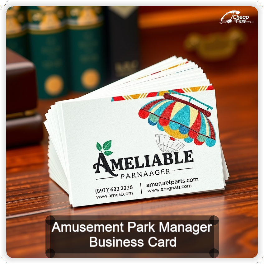 Amusement Park Manager business card design sample