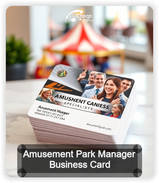 Amusement Park Manager business card design sample