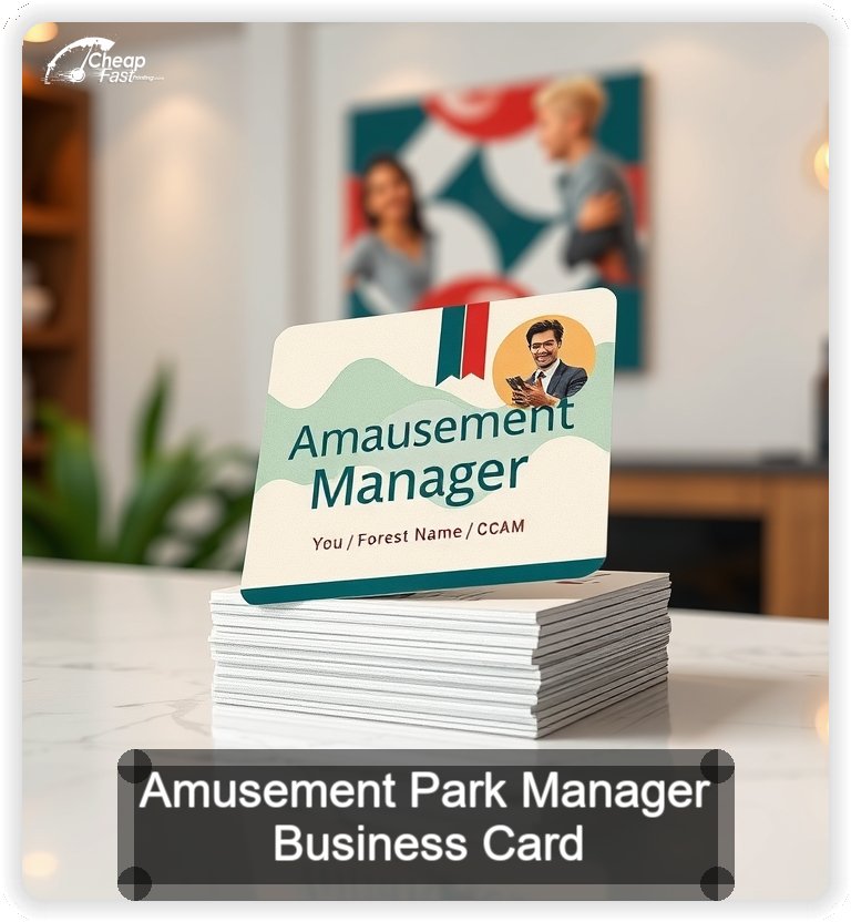 Amusement Park Manager business card design sample