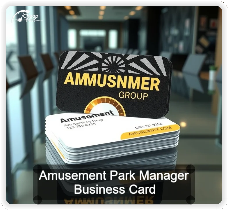 Amusement Park Manager business card design sample
