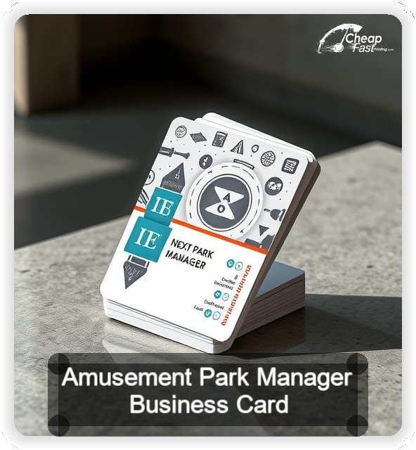 Amusement Park Manager business card design sample