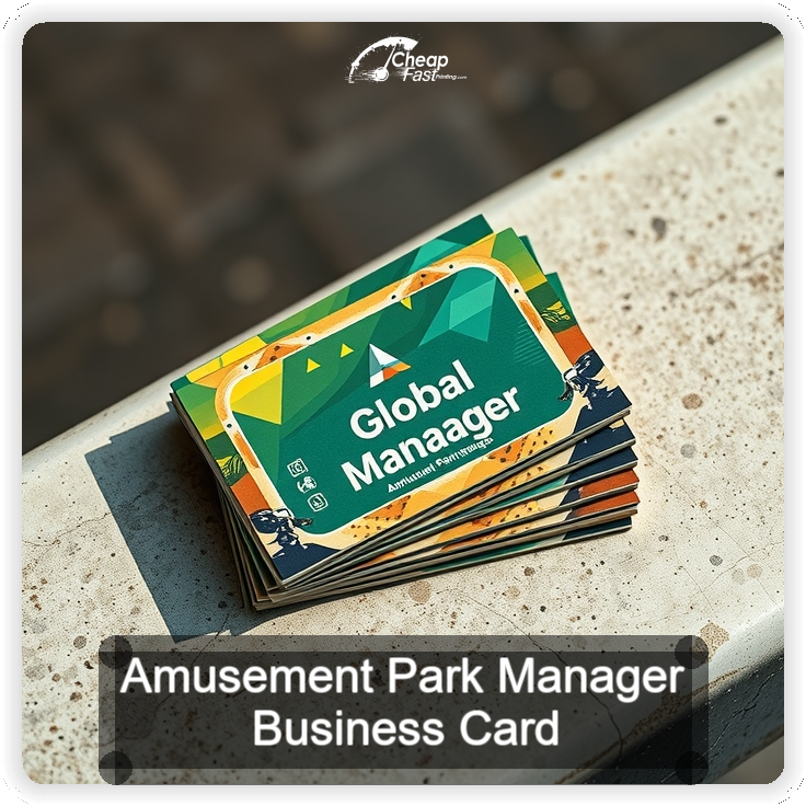 Amusement Park Manager business card design sample