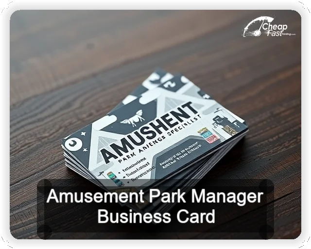 Amusement Park Manager business card design sample
